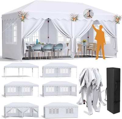 Partytent - Evenementen afdak - Feestelijke Bijeenkomsten - Inclusief 6 zijpanelen - 3 x 6 meter