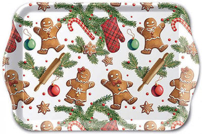 Decoratief Dienblaadje - Gingerbread Cookies - 13 x 21 cm - voor 1 persoon
