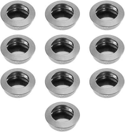 Ronte - Inbouw Pull Handgrepen voor Meubels en Kasten 10 Stuks - RVS Zilver - Woondecoratie en Garderobe Toevoegen - Ronde Vorm - Verborgen Lade Trekt