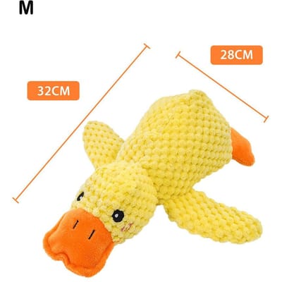 Hondenkauwspeelgoed Schattig Pluche Eend Geluidsspeelgoed Knuffel Piepend Dier Piepend Hondenspeelgoed Tandenpoetsen Hondenkauwtouw Speelgoed yellow