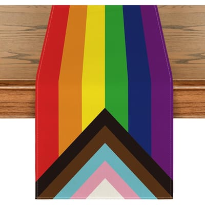 LGBT Pride Hart Regenboog Linnen Tafelkleed Jurk Sjaals Decoratie Pride Dag Vakantie Keuken Eettafel Lopers Feest Decoratie 150x33cm