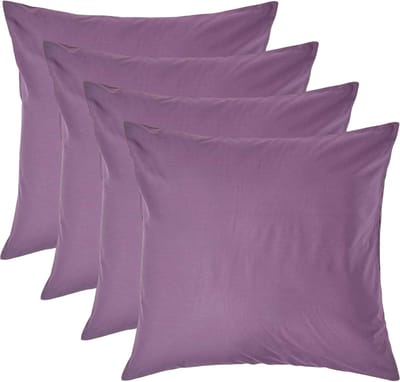 Homescapes Kussensloop 60x60 cm Set van 4 – Paars – 100% Egyptisch Perkal Katoen – 200 TC