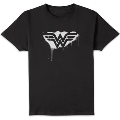 Justice League Graffiti Wonder Woman Men's T-Shirt - Black - 5XL