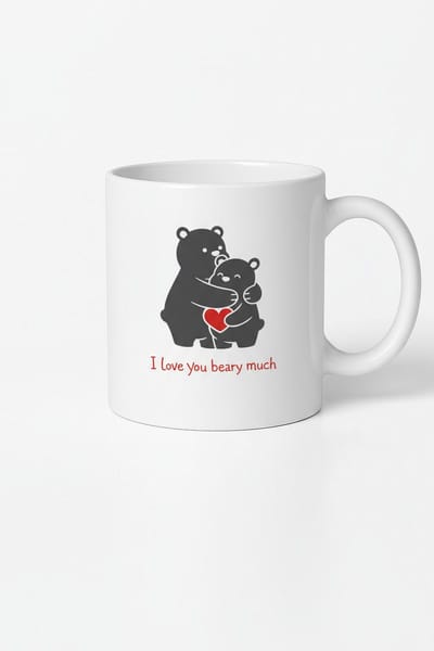 Lieve Beren Knuffel Mok | 'I Love You Beary Much' Koffiemok | Cadeau voor Moederdag, Vaderdag, Valentijn & Verjaardag