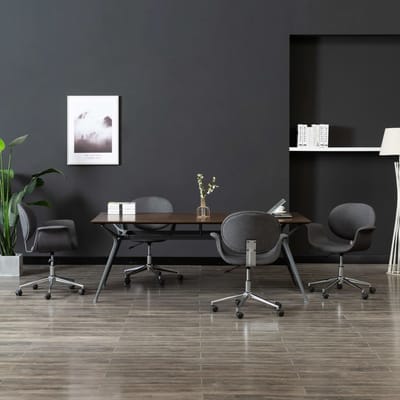 vidaXL Eetkamerstoelen 4 st draaibaar stof grijs