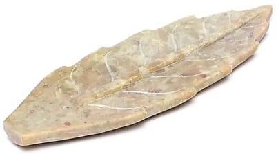 Wierookbrander bladvorm zeepsteen – 25 cm x 8 cm