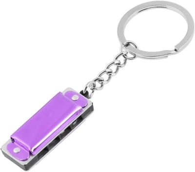 Mini Mondharmonica - Sleutelhanger Muziek - Muziek Maken - 8 Tonen 4 Gaten - Mini Formaat - Paars