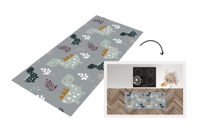 Keukenloper - Loper keuken - Patronen - Jongens - Kinderen - Dinosaurus - 120x50 cm - Keukenloper vinyl