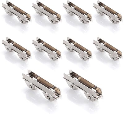 Dailygoods- Deurwielklemmen 10 Stuks - Roestbestendig IJzer - Voor 6 mm Dikte Glas - Geruisloos en Duurzaam - Tot 30 kg Belastbaar - Hoge Precisie Lager - Glazen Schuifdeurwielen