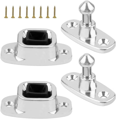 Deurhouder Aanhanger - Plunjer Vergrendeling - Camper Deur Open - Roestvrij Aluminium - 2 Stuks - Zilver