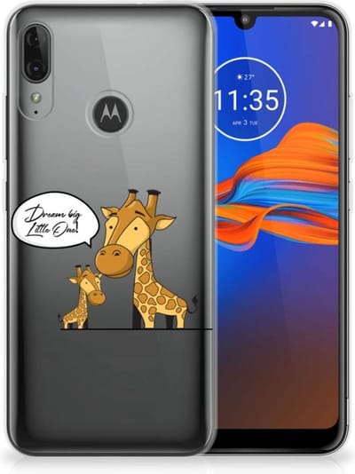 Motorola Moto E6 Plus Telefoonhoesje met Naam Giraffe