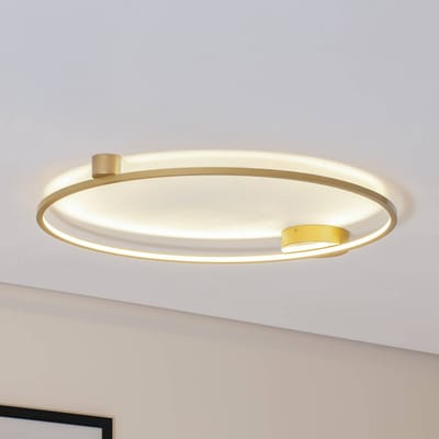 Milagro Lighting LED plafondlamp Saturno, goud, Ø 80 cm, metaal, 4.000 K