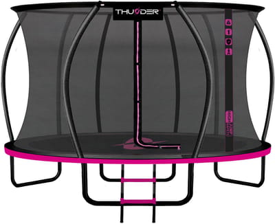 Thunder Trampoline 366 cm – Ronde Tuintrampoline – Max. 150 kg – Met Ladder – Roze
