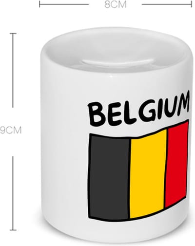 Akyol - belgium vlag Spaarpot - België - reizigers - toerist - verjaardagscadeau - souvenir - vakantie - kado - gift - geschenk - 350 ML inhoud