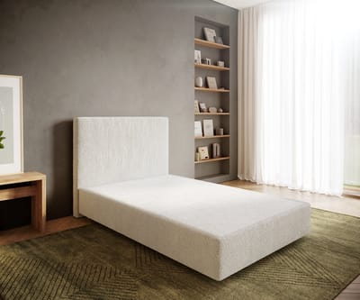 Boxspringframe Dream-Well Bouclé Crème-Wit 120x200 cm Bedframe