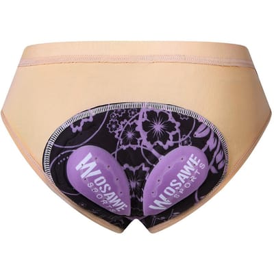 Dames fietsbroek WOSAWE Dames fietsen gewatteerd ondergoed Rijslip Fietsonderbroek M beige