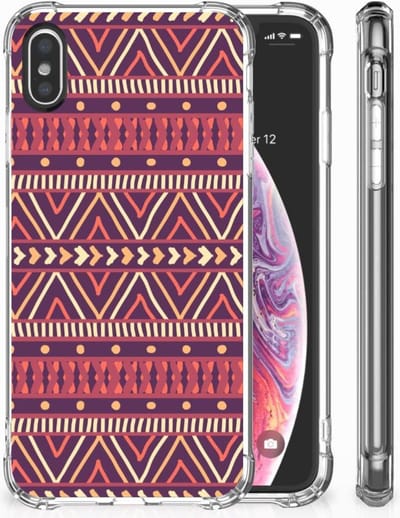 Apple iPhone X | Xs Doorzichtige Silicone Hoesje Aztec Paars