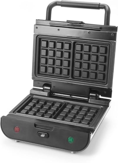 Quvo® Wafelijzer met verwisselbare platen - Wafelijzer - Zilver - ‎29cm x 26cm x 12cm