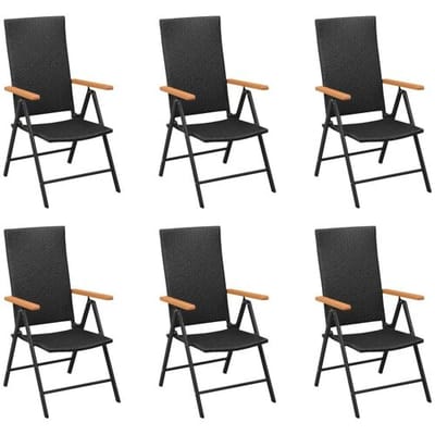 vidaXL - 7-delige - Tuinset - zwart - en - bruin