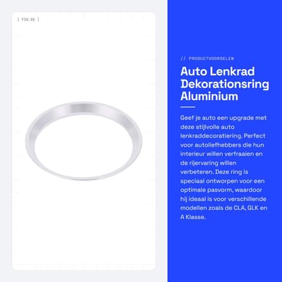 Dailygoods- Lenkradring Aluminiumlegering - Auto Accessoire - Vervangring - Schokbestendig - Geschikt voor CLA/GLK/A Klasse/W204/W246/W176/W117/C117 - Stuurwielring