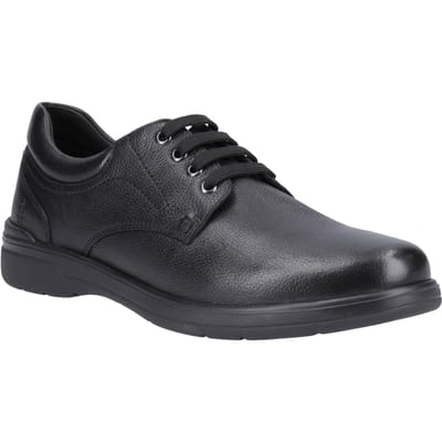 Hush Puppies Marco Leer Heren Zwart Veterschoenen