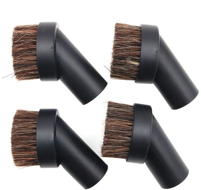 Dailygoods- Stofborstel 4 Stuks - Zachte Paardenhaar - Vervangende Borstels - Kleine Ronde Hoek - Stofzuigerbijlagen - Binnendiameter 32 mm - Stofzuigerborstel