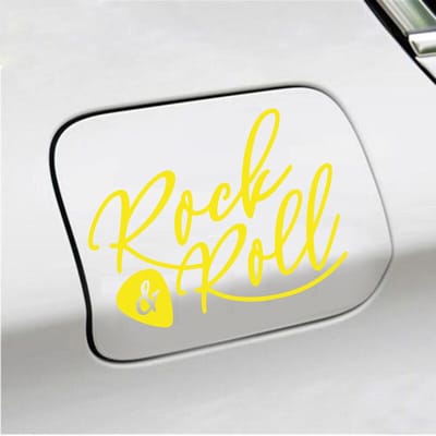 Bumpersticker - Rock & Roll - 11,4 X 14,8 - Geel