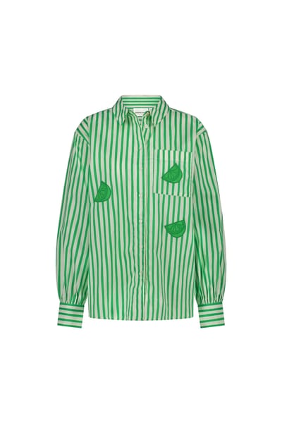 Fabienne Chapot Alex Blouse Warm White/green App Maat: 34 | Overhemden Outlet | Dames | Groen