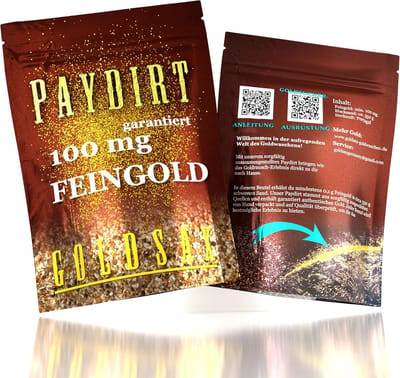 Fijn Goud om te Wassen in Nederland - Paydirt Zakje met Gegarandeerd Goud