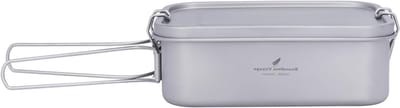 Titanium Lunch Box met Deksel en Handvat, Lekvrije Bento Container voor Kamperen, Buitenactiviteiten en Kantoor, Voedselveilige Kookgerei voor onderweg, Vaatwasserbestendig 1200ml