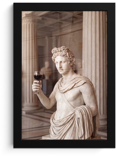Poster in lijst - Fotolijst 20x30 cm - Posters - Klassiek - Marmer - Wijn - Posterlijst zwart - Decoratie - Wanddecoratie woonkamer - Muurdecoratie slaapkamer