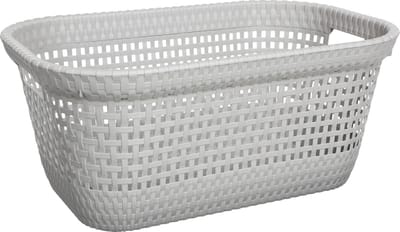 5Five Wasmand van rotan gevlochten - beige - kunststof - 45 liter - 59 x 38 x 26 cm