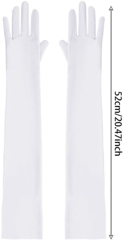 Handschoenen Dames Lange Satijnen - Klassieke Avondhandschoenen - Jaren 20 Stijl - Kostuum - Carnaval/Halloween - Polyester 52 cm
