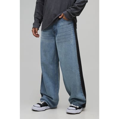 Baggy Fit Gewassen Zijpaneel Jeans | Light Blue | Size 30R
