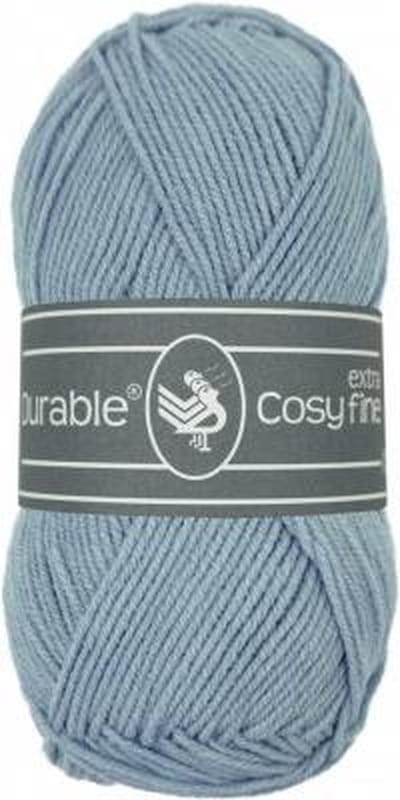 10 x Durable Cosy extra fine blue grey - blauw grijs (289) - acryl en katoen garen - 50 grams - pendikte 3 a 3,5mm