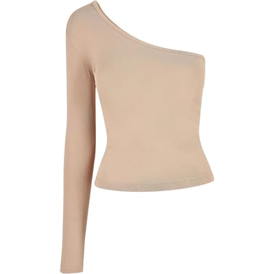 Dames-T-shirt met asymmetrische lange mouwen Urban Classics
