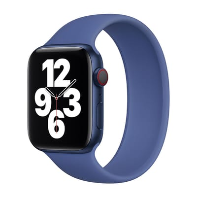 Apple Siliconen solobandje voor de Apple Watch | 44/45/46/49 mm - Maat 12 - Toma Blue