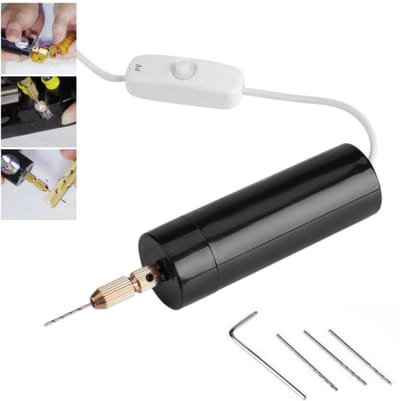 PureVolt Mini Draagbare Elektrische Boormachine op USB DC 5V - Boormachine met 3 Stukken voor PCB Boorhouder Gereedschap van 0.7 tot 1.3mm