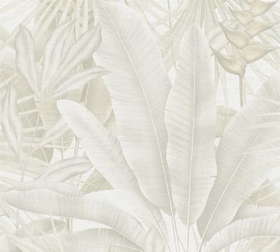 JUNGLESTIJL BLADEREN BEHANG | Botanisch - Beige Crème Grijs - Livingwalls Stories of Life