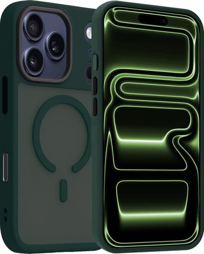 Hoesje Geschikt voor iPhone 17 Pro / 18 Pro - Magsafe Compatible - Sterk & Shockproof - Back Cover - Shock Proof Case - Telefoon Hoes Shockproof - Donkergroen