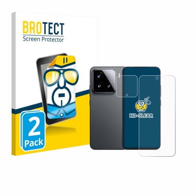 BROTECT - Screenprotector voor Xiaomi 15 (Voor+Camera) - Folie Beschermfolie transparant 2 Stuks