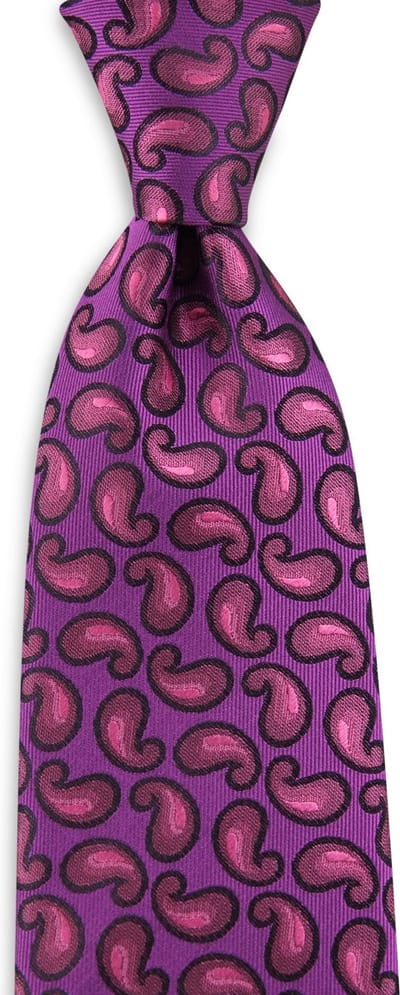 We Love Ties - Stropdassen - Stropdas Paisley Fan - fuchsia / roze / zwart