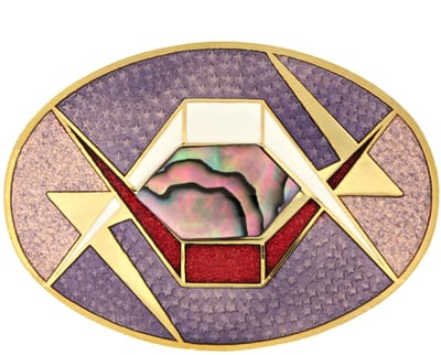Behave – Broches Dames – Vintage Cloisonné Art Deco – Paars