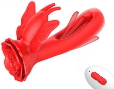 Oneay G-spot vibrator seksspeeltje, vibratie- en klopstanden, waterdichte clitorisstimulator met afstandsbediening, rozenvormig seksspeeltje voor volwassenen, versie voor stellen.