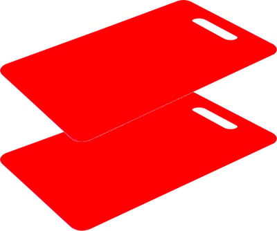 Excellent Houseware snijplank - 2x - rood - kunststof - 38 x 28 cm