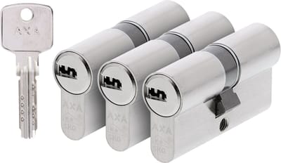 AXA Dubbele veiligheidscilinders (Comfort Security) 30-30 mm: 3 stuks gelijksluitend - SKG**