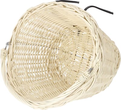 Grote fietsmand - Wicker mand Rotan mand - Boodschappen vervoeren - Eenvoudig te demonteren - 410 mm breed - Wit