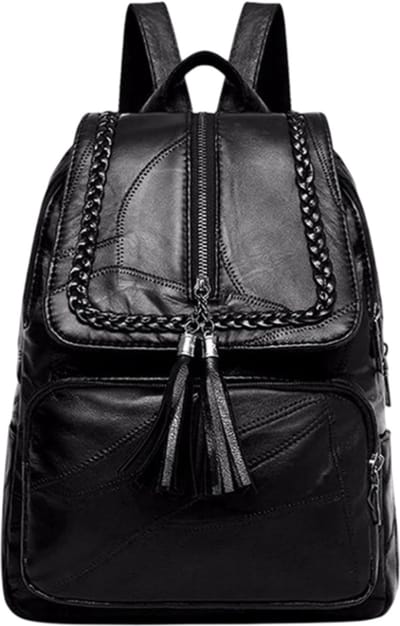 Dames Rugzak Schooltas – Klassieke Zwarte Waterdichte Multifunctionele Reistas (25x34x13 cm), Grote Capaciteit, Schoudertas voor Werk, Reizen en Schoolgebruik