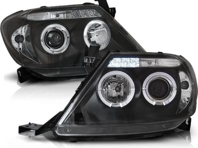 Koplampen dual halo rims TOYOTA HILUX 05-11 ANGEL EYES ZWART