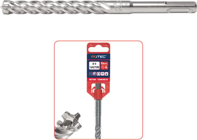 Rotec type 202 hamerboor, SDS+, Quattro-X, Ø 10,0 x 300 x 365 mm.